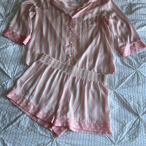 Betsey Johnson Pink and White Striped Set